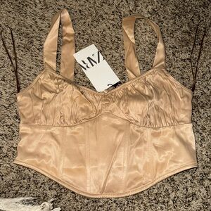 never worn zara top satin